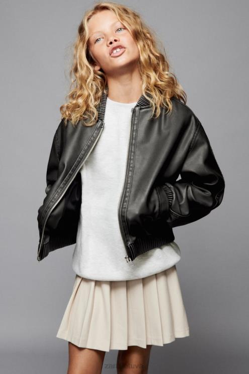 vaikai Zara bėgimo megztinis pilkas marlas apranga 4N4881524