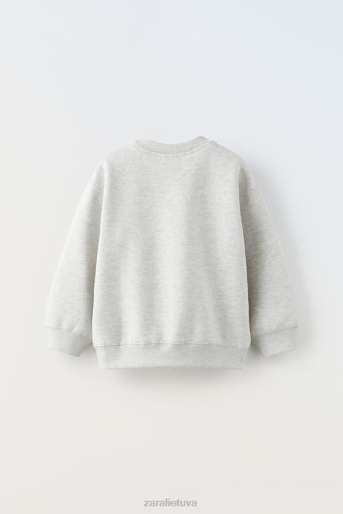 vaikai Zara bėgimo megztinis pilkas marlas apranga 4N4881524