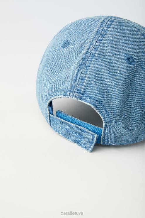 vaikai Zara džinsinė kepurė mėlyna apranga 4N4881532