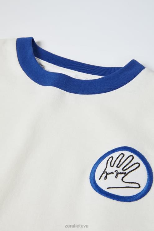 vaikai Zara java jacobs marškinėliai austrių baltumo apranga 4N4881514