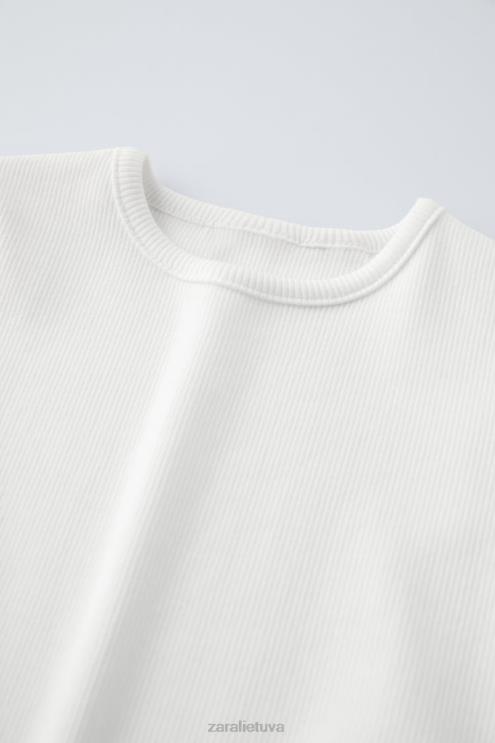 vaikai Zara pagrindinis briaunotas viršus baltas apranga 4N4881571