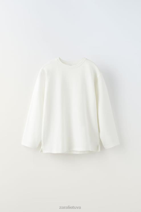 vaikai Zara paprasti marškinėliai baltas apranga 4N4881526