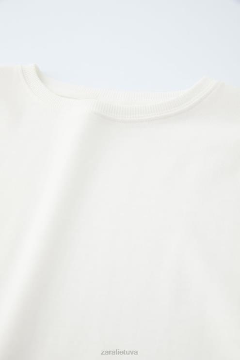 vaikai Zara paprasti marškinėliai baltas apranga 4N4881526