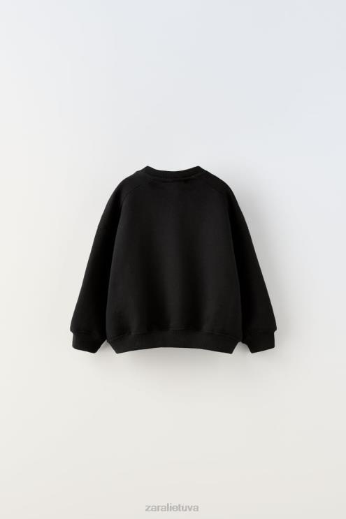 vaikai Zara susegtas megztinis juodas apranga 4N4881554