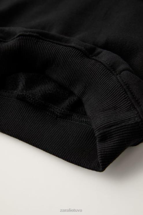 vaikai Zara susegtas megztinis juodas apranga 4N4881554