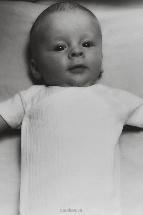 vaikai Zara trijų komplektų trumpų rankovių kombinezonų baltas apranga 4N4881575