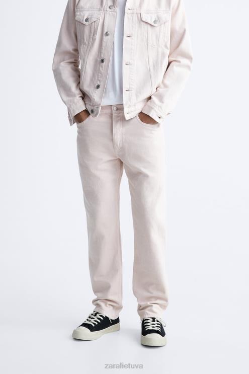 vyrų Zara 1995 metų džinsai tiesiomis kojomis rožinis apranga 4N4881093