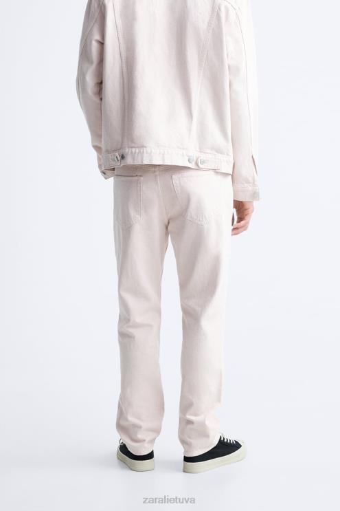 vyrų Zara 1995 metų džinsai tiesiomis kojomis rožinis apranga 4N4881093