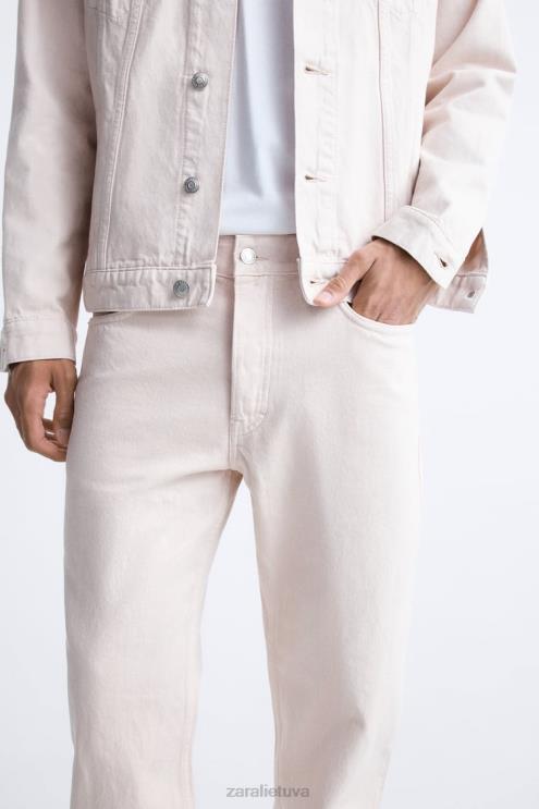 vyrų Zara 1995 metų džinsai tiesiomis kojomis rožinis apranga 4N4881093