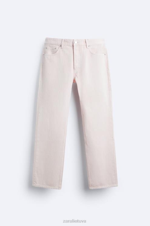 vyrų Zara 1995 metų džinsai tiesiomis kojomis rožinis apranga 4N4881093