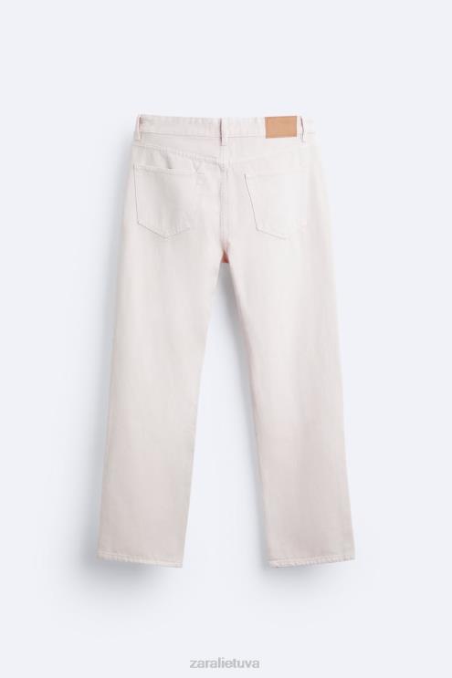 vyrų Zara 1995 metų džinsai tiesiomis kojomis rožinis apranga 4N4881093