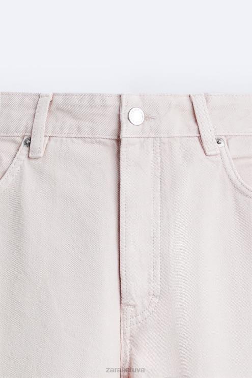 vyrų Zara 1995 metų džinsai tiesiomis kojomis rožinis apranga 4N4881093