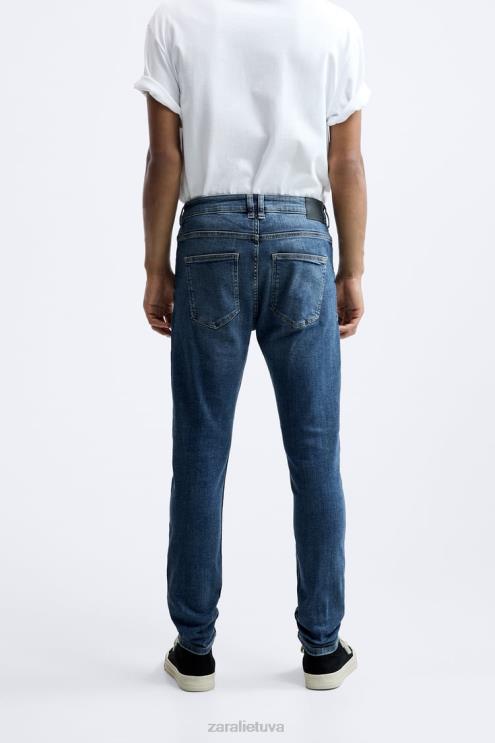 vyrų Zara aptempti džinsai mėlyna apranga 4N4881095
