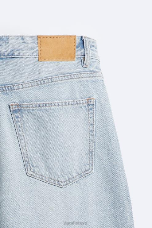vyrų Zara plėšyti tiesūs džinsai vidurio mėlyna apranga 4N4881090