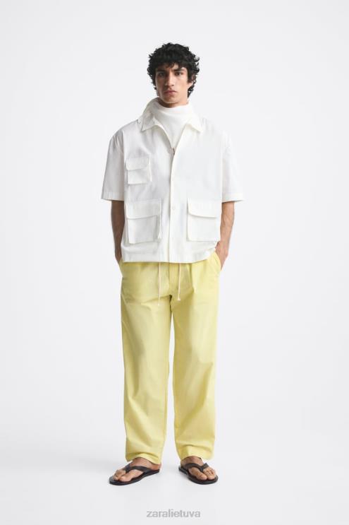 vyrų Zara bėgimo kelnės su juosmeniu laimo žalia apranga 4N488962