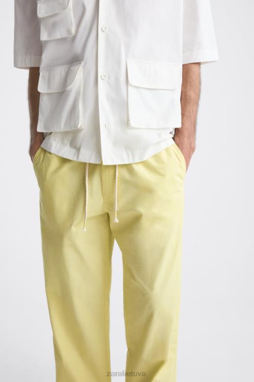 vyrų Zara bėgimo kelnės su juosmeniu laimo žalia apranga 4N488962