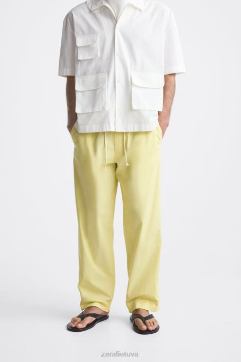 vyrų Zara bėgimo kelnės su juosmeniu laimo žalia apranga 4N488962