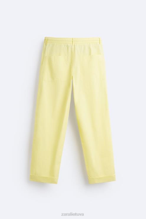vyrų Zara bėgimo kelnės su juosmeniu laimo žalia apranga 4N488962
