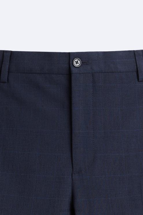 vyrų Zara languotas kostiumines kelnes melsva apranga 4N488967