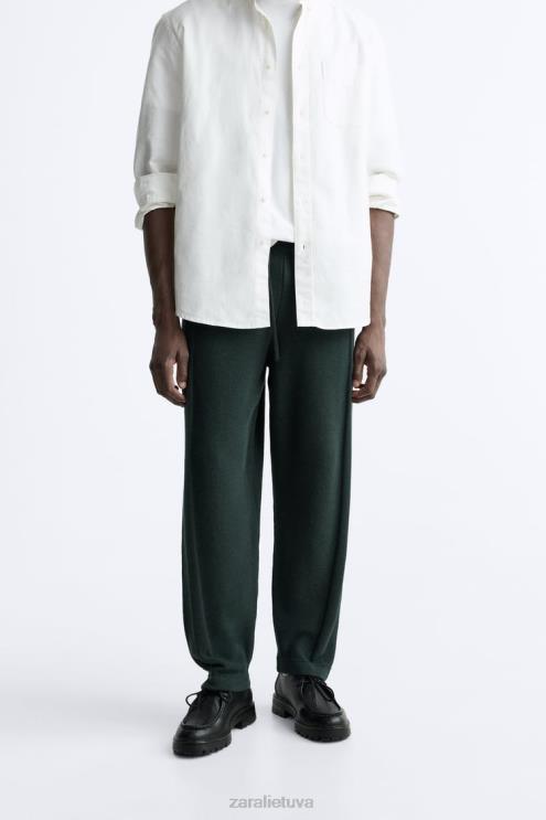 vyrų Zara megztos bėgimo kelnės žalias apranga 4N488958