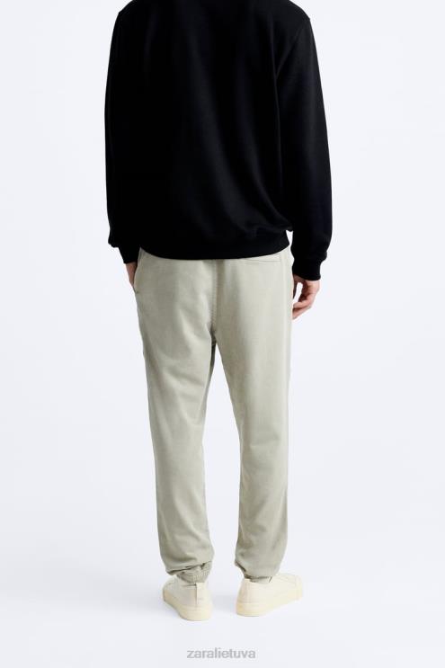 vyrų Zara minkštos krovininės kelnės chaki apranga 4N488966