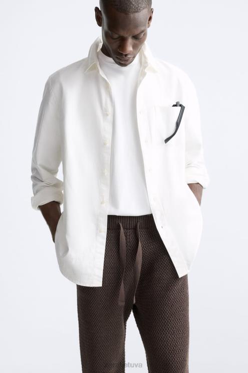 vyrų Zara nertos tekstūros kelnės šokolado apranga 4N488959