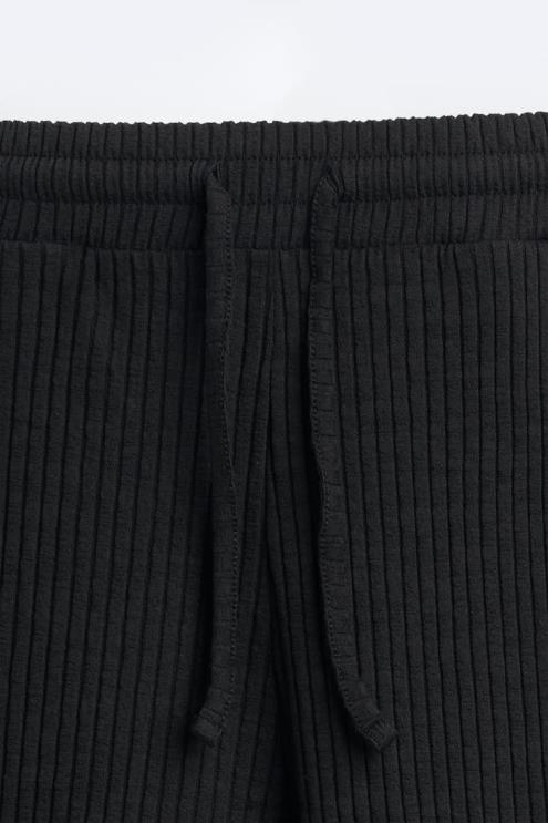 vyrų Zara rievėtos bėgimo kelnės juodas apranga 4N488963