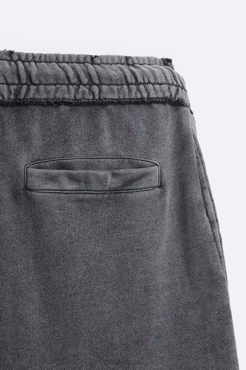 vyrų Zara skalbtos spalvos bėgimo kelnės tamsus antracitas apranga 4N488948