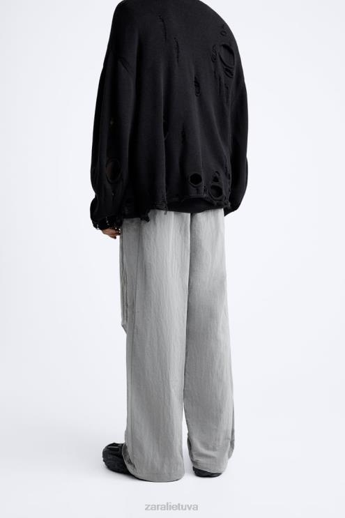 vyrų Zara techninės parašiutinės kelnės sidabras apranga 4N488953