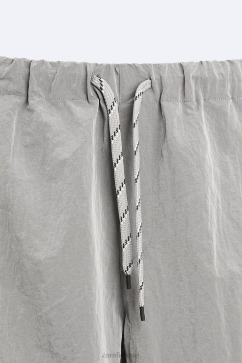 vyrų Zara techninės parašiutinės kelnės sidabras apranga 4N488953