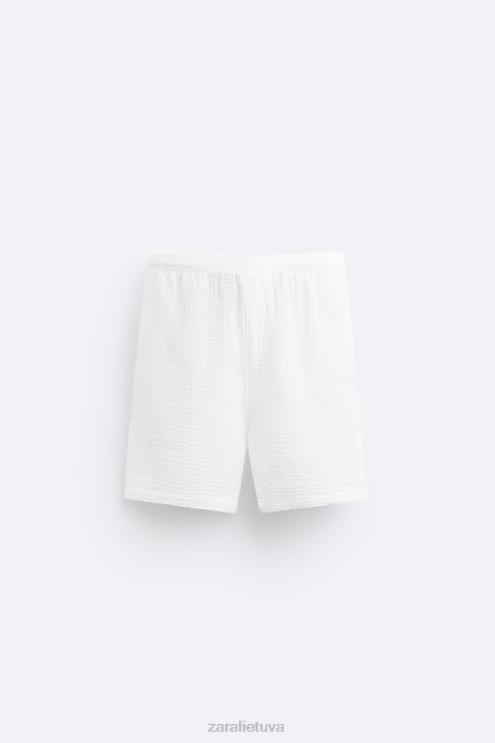 vyrų Zara raukšlėti šortai baltas apranga 4N4881249