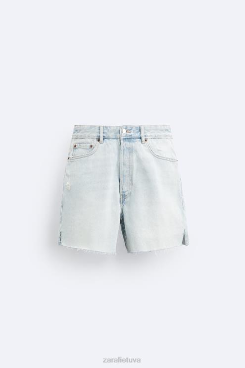 vyrų Zara trumpinti džinsiniai šortai šviesiai mėlynas apranga 4N4881244