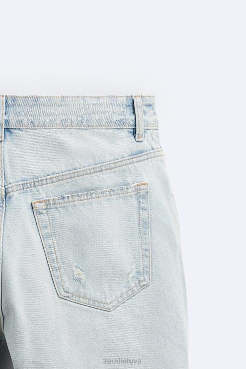 vyrų Zara trumpinti džinsiniai šortai šviesiai mėlynas apranga 4N4881244