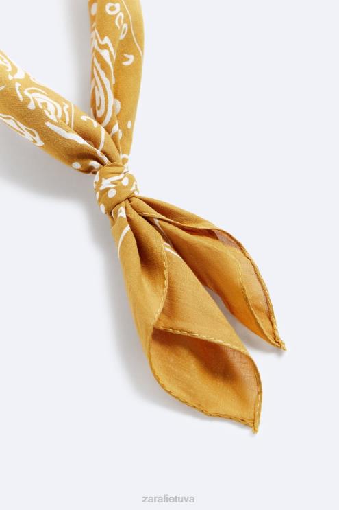 vyrų Zara Paisley print bandana garstyčios priedai 4N4881395