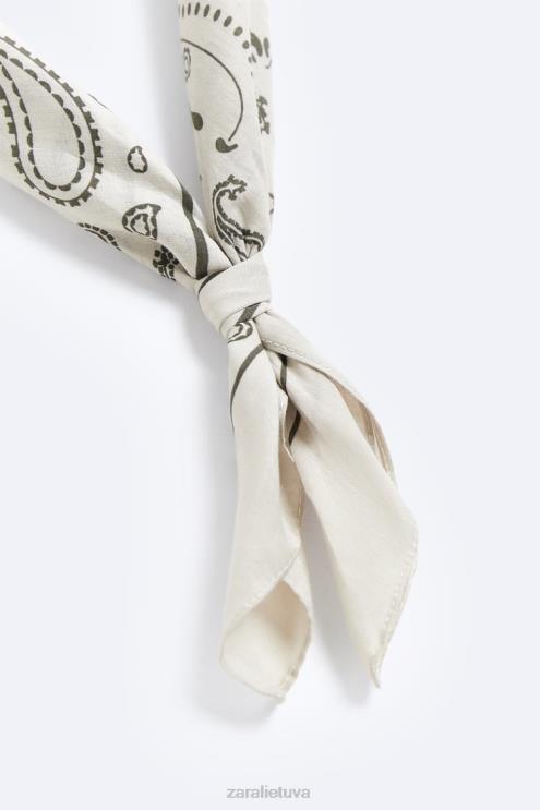 vyrų Zara Paisley print bandana pilka priedai 4N4881394