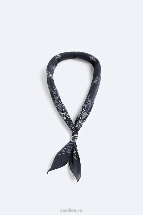 vyrų Zara Paisley print bandana tamsiai mėlyna priedai 4N4881393