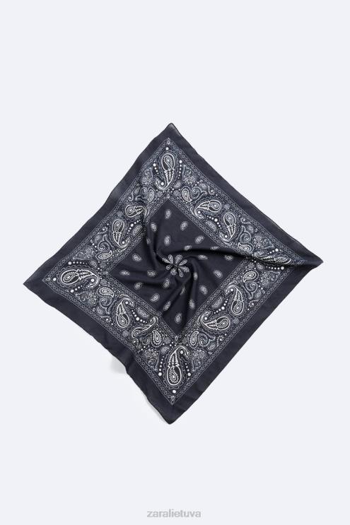 vyrų Zara Paisley print bandana tamsiai mėlyna priedai 4N4881393