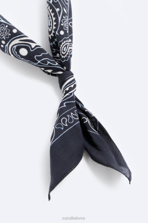 vyrų Zara Paisley print bandana tamsiai mėlyna priedai 4N4881393