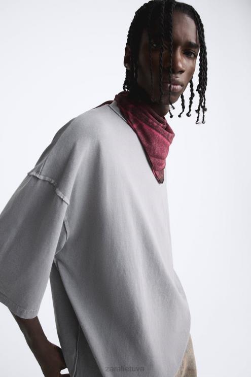 vyrų Zara džinsinio audinio efekto marginta bandana fuksija priedai 4N4881397