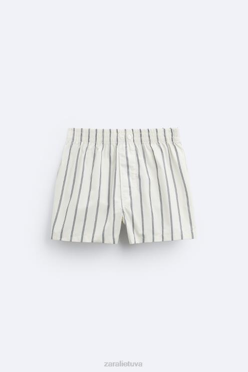 vyrų Zara 2 pakeliai dryžuotų poplino bokserių įvairių priedai 4N4881414