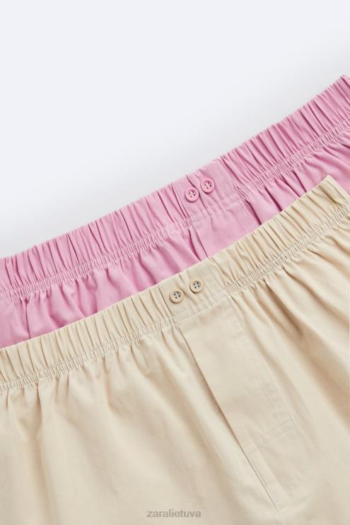 vyrų Zara 2 pakuotės trumpų poplino bokserių įvairių priedai 4N4881419