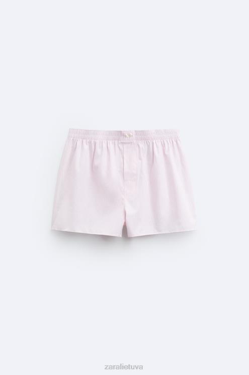 vyrų Zara dvi pakuotės dryžuotų poplino bokserių įvairių priedai 4N4881417