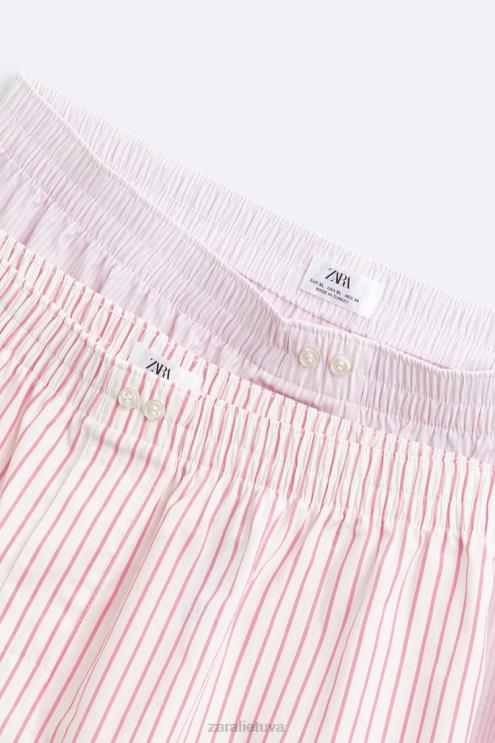 vyrų Zara dvi pakuotės dryžuotų poplino bokserių įvairių priedai 4N4881417