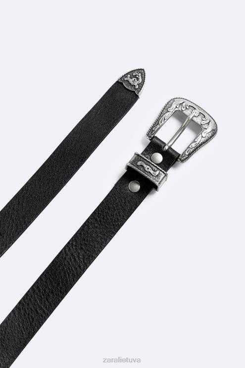 vyrų Zara odinis diržas juodas priedai 4N4881464