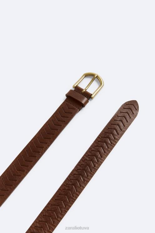vyrų Zara reljefinis diržas oda priedai 4N4881471