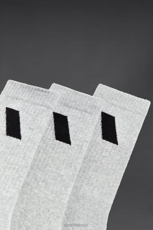 vyrų Zara 3 pakelių sportinės kojinės pilkas marlas priedai 4N4881409