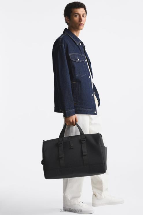 vyrų Zara Gumuotas dviračių krepšys juodas priedai 4N4881300