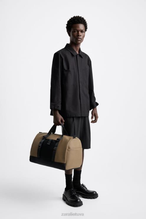 vyrų Zara Gumuotas dviračių krepšys smėlio rudos spalvos priedai 4N4881299