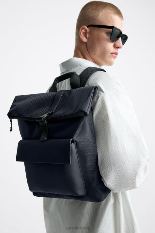 vyrų Zara atlenkiama kuprinė mėlyna priedai 4N4881348