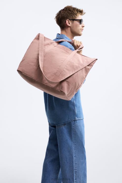 vyrų Zara drobinis krepšys rožinis priedai 4N4881313